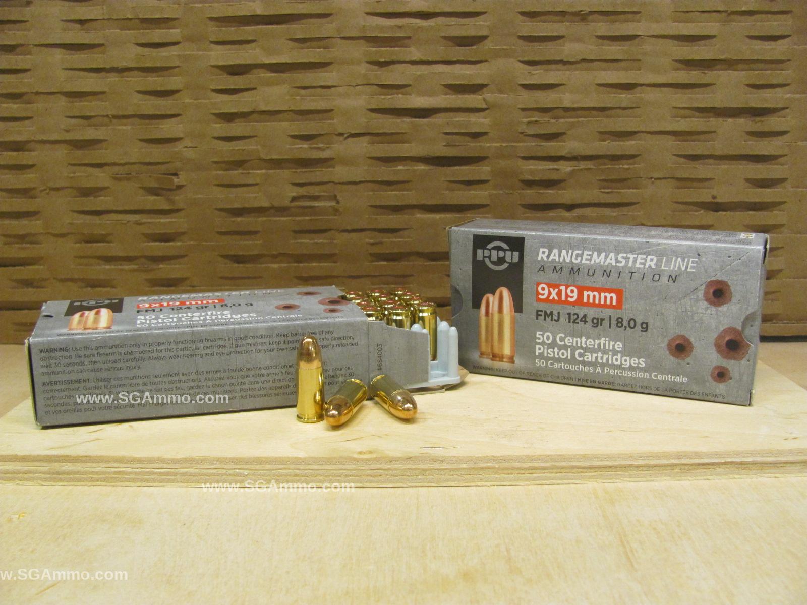500 Round Can - 9mm Luger 124 Grain FMJ Prvi Partizan Rangemaster Line Ammo - PPRM9 - Packed in M19A1 Canister